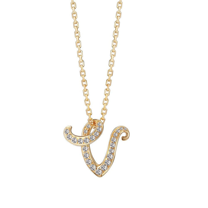 Cursive Alphabet NecklacePRODUCT DESCRIPTION:


18K Gold Diamond Necklace


Please note that each VERDE creation is handcrafted. As a result, carat weight and stone quantities may differ sli